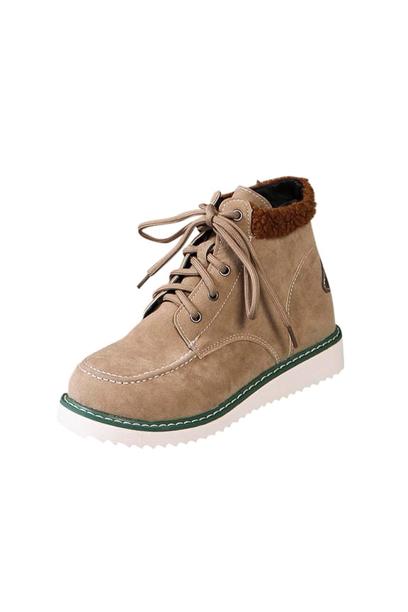 Women Booties Ankle Yellow Hiking Fuzzy Cowboy Lace up Motorcycle Booties Womens Shoes 36