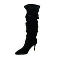 thumbnail image 1 of Dasayo Women Boots Footwear Wide Calf Slouch Mid-Calf Black Snip Toe Dress High Heel Boots Womens Shoes 38, 1 of 9