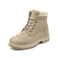 thumbnail image 1 of Dasayo Women Boots Hiking Ankle Beige Chunky Non Slip Lace up Faux Leather Running Boots Women Shoes 36, 1 of 2