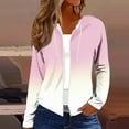 thumbnail image 1 of Dasayo Women Pink Sweatshirts Hoodie Hooded Long Sleeve Full Zip up Gradient Color Drawstring Jackets Womens Tops M, 1 of 5