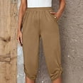 thumbnail image 1 of Dasayo Women Summer Capris Elastic Waist Pants with Pockets Casual Outdoor Clothing, 1 of 9
