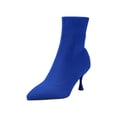 thumbnail image 1 of Dasayo Women's Boots Pointed Toe Ankle Comfortable Blue High Heel Stretch Breathable Dress Knitted Boots Women Shoes 37, 1 of 7