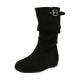 thumbnail image 1 of Dasayo Women's Boots Western Slouch Mid-Calf Black Fall Buckle Wide Width Boots Womens Shoes 36, 1 of 5