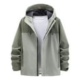 thumbnail image 1 of Dasayo Women's Coats Hooded Waterproof Windbreaker Green Jacket Contrast Drawstring Zipper Outwear Womens Jackets L, 1 of 2