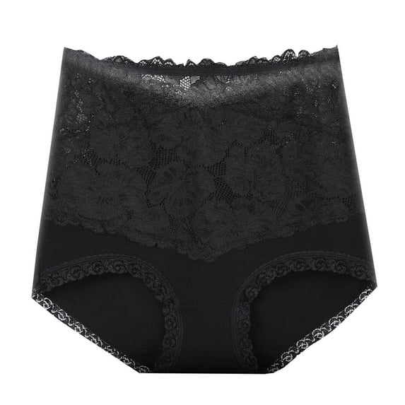 Dasayo Women's Panties on High Cut Cotton Butt Lifting Lace Tummy Control Floral Panties Thongs for Women M