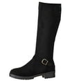 thumbnail image 1 of Dasayo Womens Boots Wide Width Black Mid-Calf Comfort Buckle Low Heel Side Zipper Boots Womans Shoes 36, 1 of 9