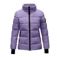 thumbnail image 1 of Dasayo Womens Coat Quilted Ski Purple Windbreaker Hiking Zipper Fitted Coats Women's Jackets L, 1 of 7