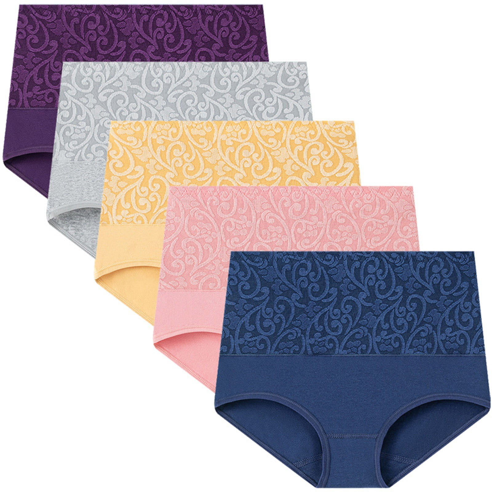 Dasayo Womens Panties under $5 Cotton Plus Size Retro High Cut Panties ...