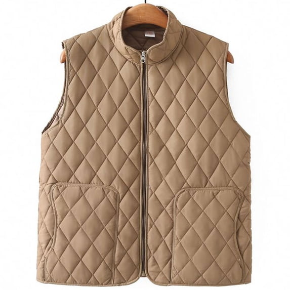 Dasayo Yellow Women's Coats Puffer Zip up Loose Vest Stand Collar House Waistcoat Shackets for Women 2025 XXXXL