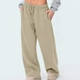 thumbnail image 1 of Dasayo Yellow Womens Pants Wide-Leg High Waisted Palazzo Sweatpants Drawstring Solid Outfits Womens Sweatpants XXL, 1 of 6