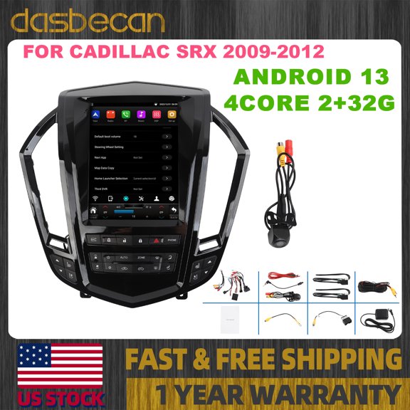Dasbecan 9.7" Apple Carplay Android 13 Car Stereo Radio GPS For Cadillac SRX 2009-2012