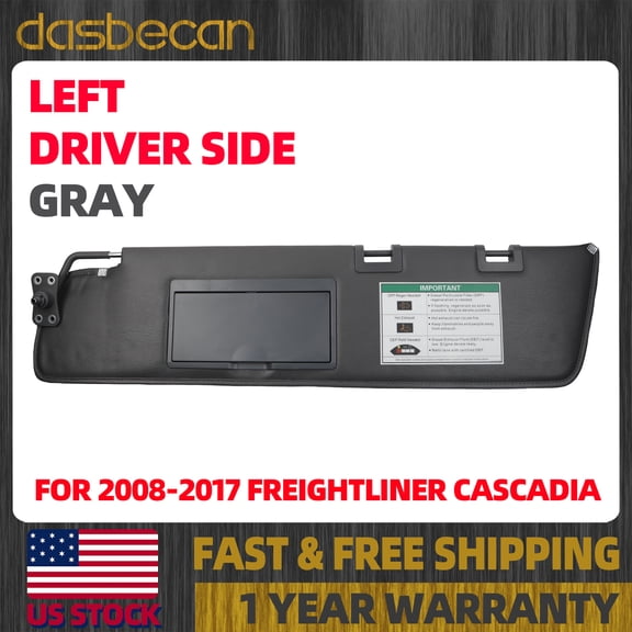 Dasbecan Left Driver Gray Sun Visor for Freightliner Cascadia 2008-2017 A22-68493-010 924-8006