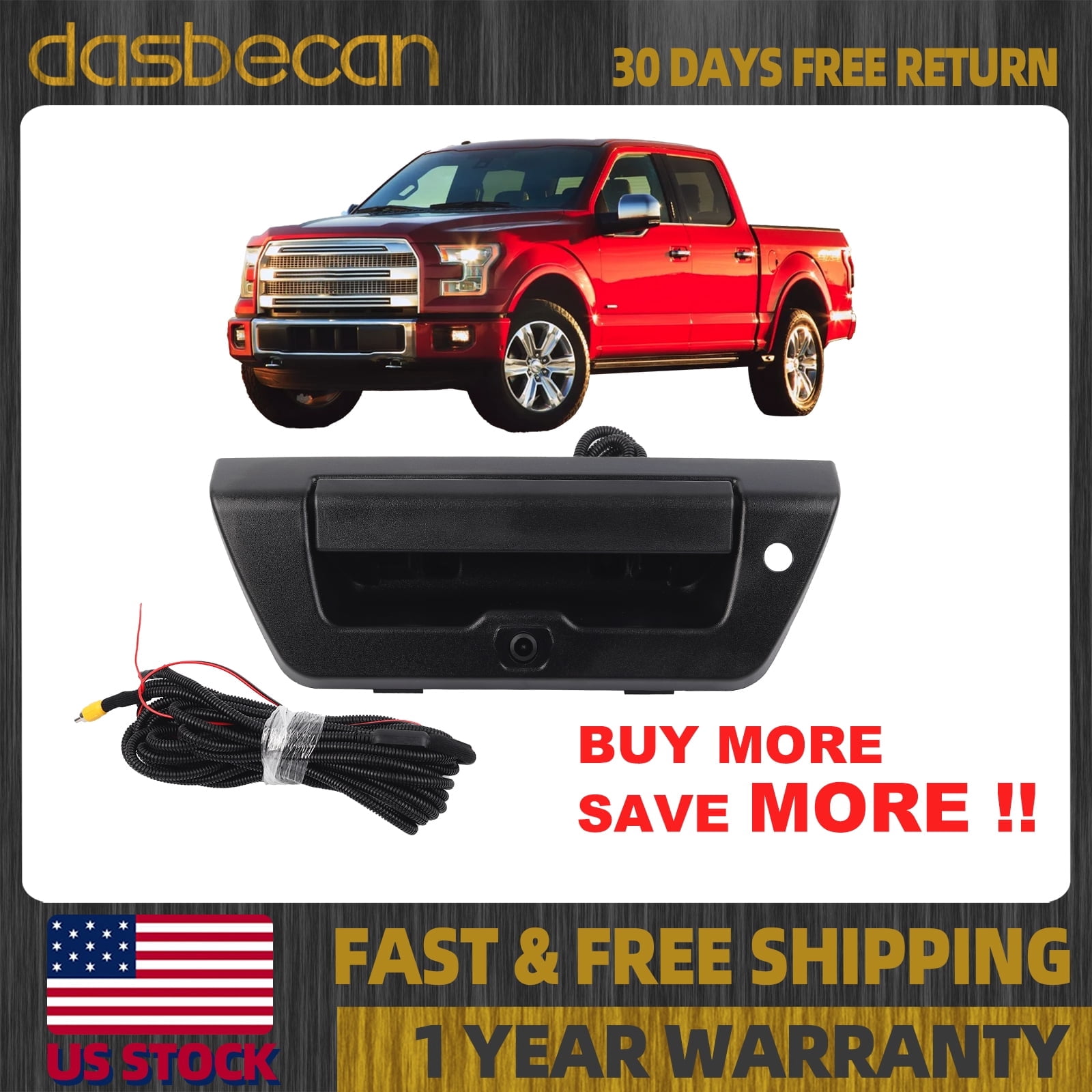 A-Premium Rear View Backup Camera - Compatible With 2015-2017 Ford F-150 (Except Phantom), Replaces FL3Z19G490D