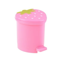 Dasbsug Strawberry Trash Can with Lid Home Dormitory Tabletop Waste Paper Storage