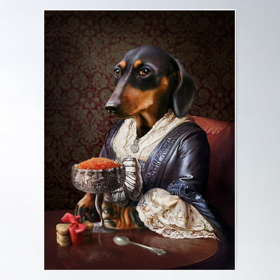 Daschund Portrait - Frankie Poster Wall Art, Modern Wall Decor For Living Room Bedroom, 12x18 UNFRAMED