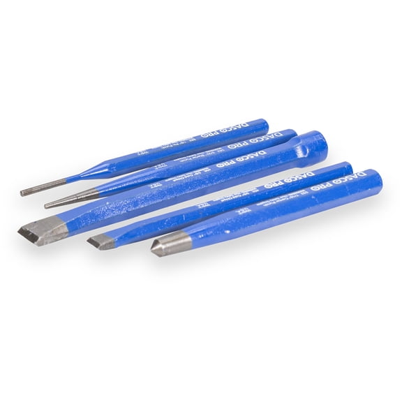 DASCO PRO 5 Piece Punch & Chisel Kit, VN70030, Cold Chisels, Starter & Center Punches, High Carbon Steel