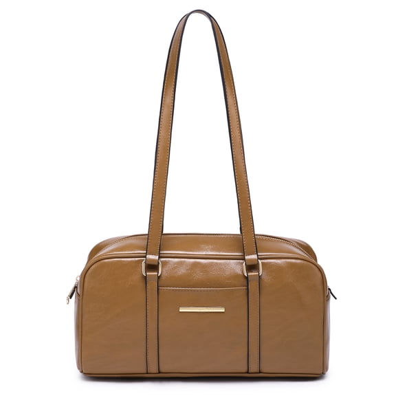 Dasein Faux Suede Shoulder Purses Retro Hobo Handbag Boston Style Bag East West Satchel for Women