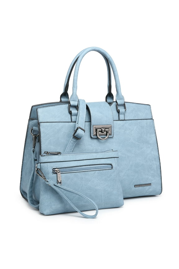 Handbags for Women Purses Monogram Satchel Purse Large Tote Ladies Handbag Shoulder Bags Top Handle Work Bag 2pcs Set