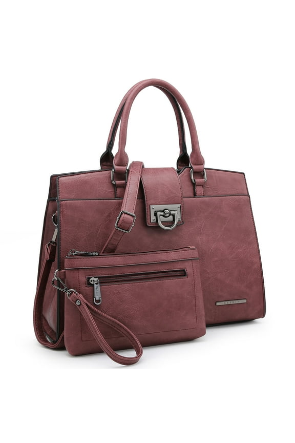 Handbags for Women Purses Monogram Satchel Purse Large Tote Ladies Handbag Shoulder Bags Top Handle Work Bag 2pcs Set