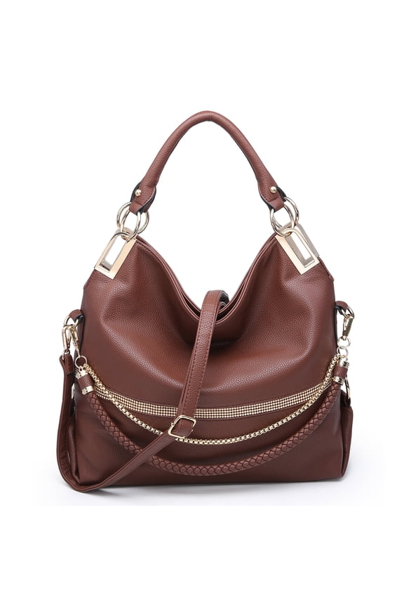 Hobo Bags for Women Soft Faux Leather Purses and Handbags Large Hobo Purse Shoulder Bag with Rhinestones