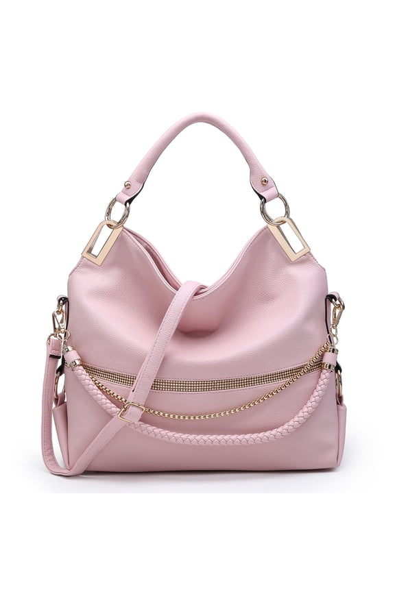 Hobo Bags for Women Soft Faux Leather Purses and Handbags Large Hobo Purse Shoulder Bag with Rhinestones