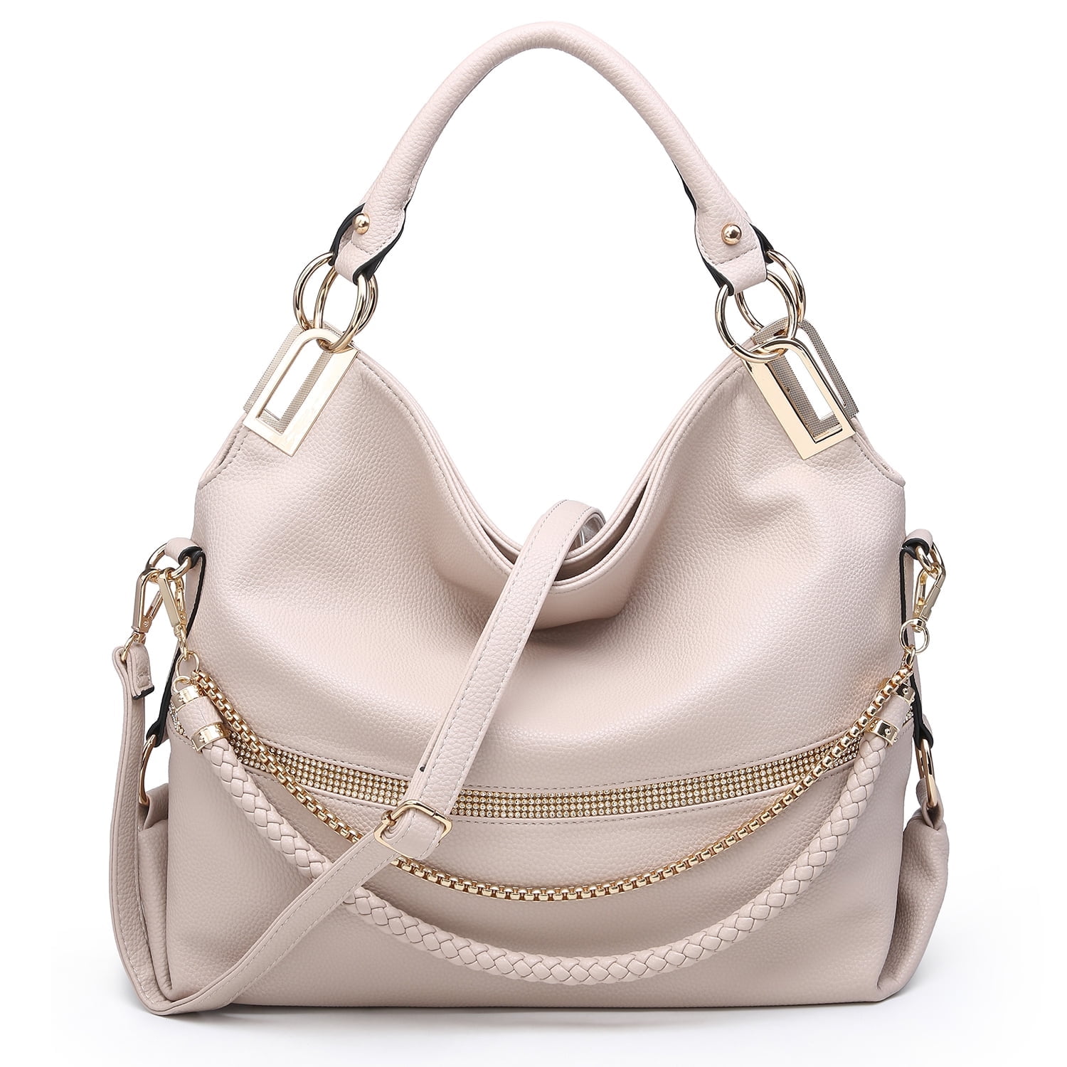 Dasein Hobo Bags for Women Soft Faux Leather Purses and Handbags Large Hobo Purse Shoulder Bag with Rhinestones