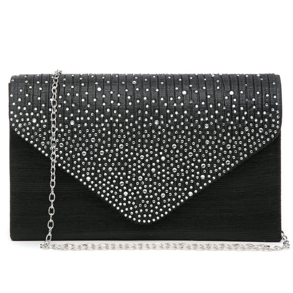Dasein Ladies Frosted Satin Evening Clutch Purse Bag Crossbody Handbags Party Prom Wedding Envelope