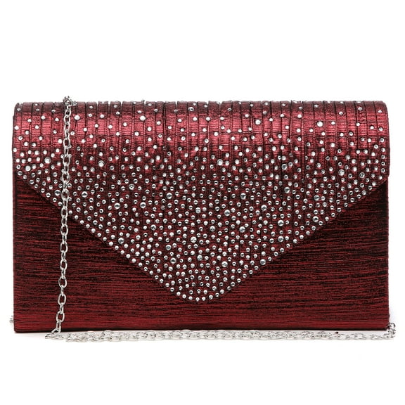 Dasein Ladies Frosted Satin Evening Clutch Purse Bag Crossbody Handbags Party Prom Wedding Envelope