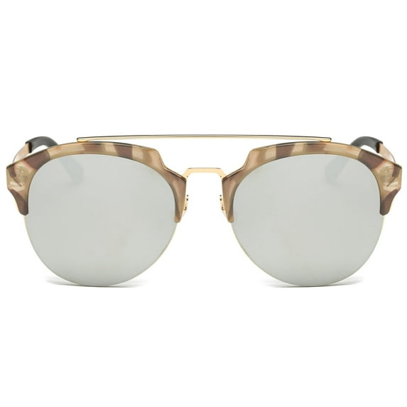 Dasein Semi Rimless Polarized Sunglasses Women Men Retro Sunglasses