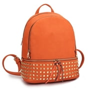 Dasein Studded Backpack with Bottom Zipper Compartment