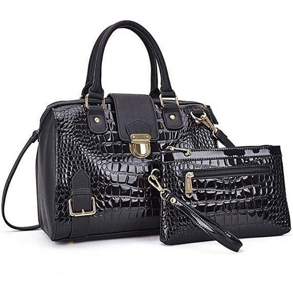 Dasein Women Barrel Handbags Purses Fashion Satchel Bags Top Handle Shoulder Bags Vegan Leather Work Bag