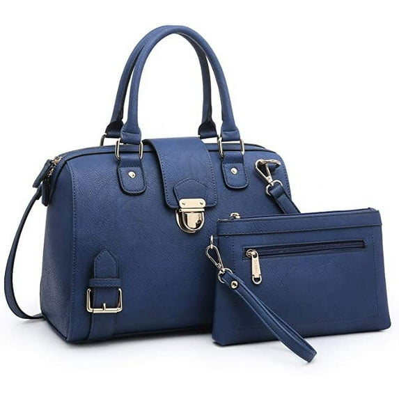 Dasein Women Barrel Handbags Purses Fashion Satchel Bags Top Handle Shoulder Bags Vegan Leather Work Bag