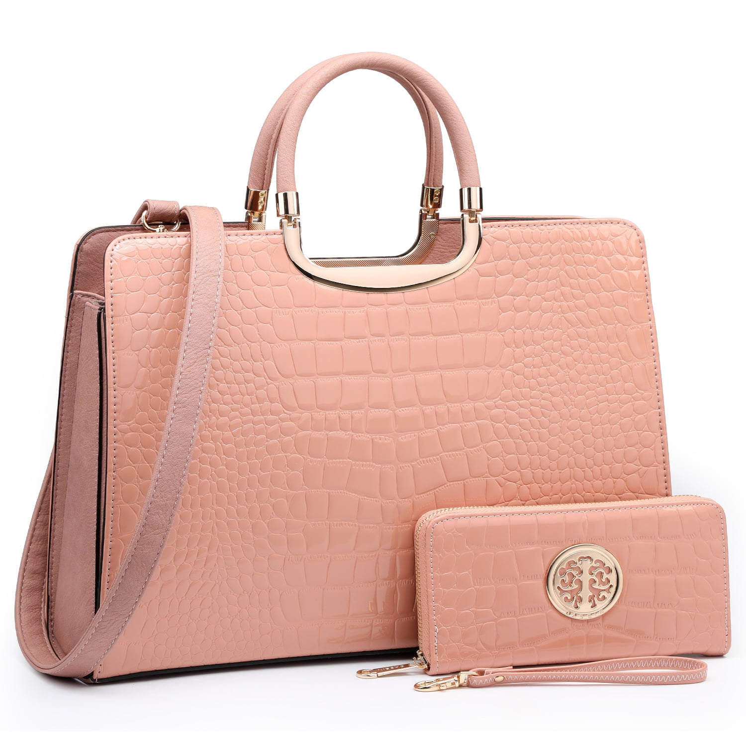 Dasein Women Handbag Top Handle Shoulder Bag Tote Satchel Purse Work Bag with Matching Wallet