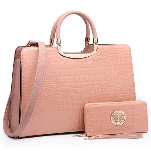 Dasein Women Handbag Top Handle Shoulder Bag Tote Satchel Purse Work Bag with Matching Wallet