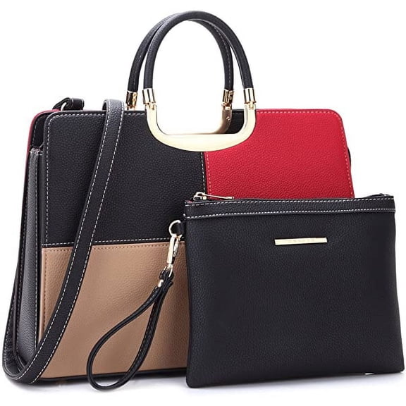 Dasein Women Handbag Top Handle Shoulder Bag Tote Satchel Purse Work Bag with Matching Wallet