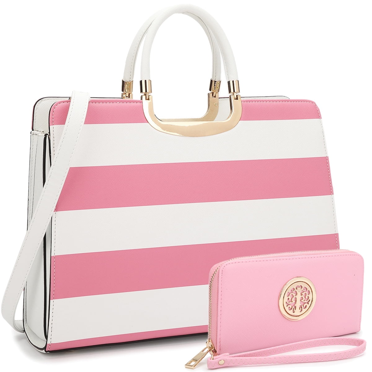 Dasein Women Handbag Top Handle Shoulder Bag Tote Satchel Purse Work Bag with Matching Wallet