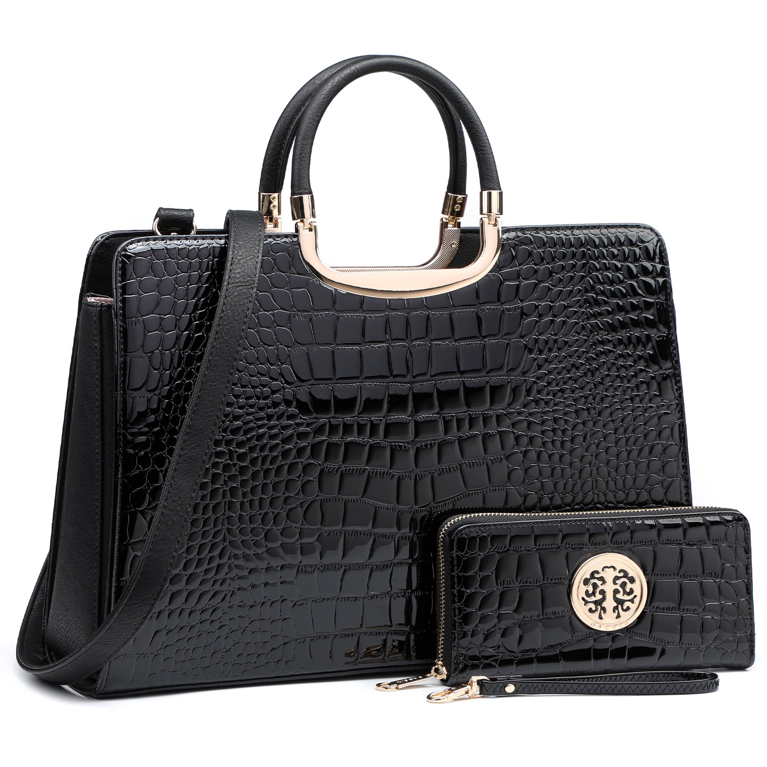 Dasein Women Handbag Top Handle Shoulder Bag Tote Satchel Purse Work Bag with Matching Wallet