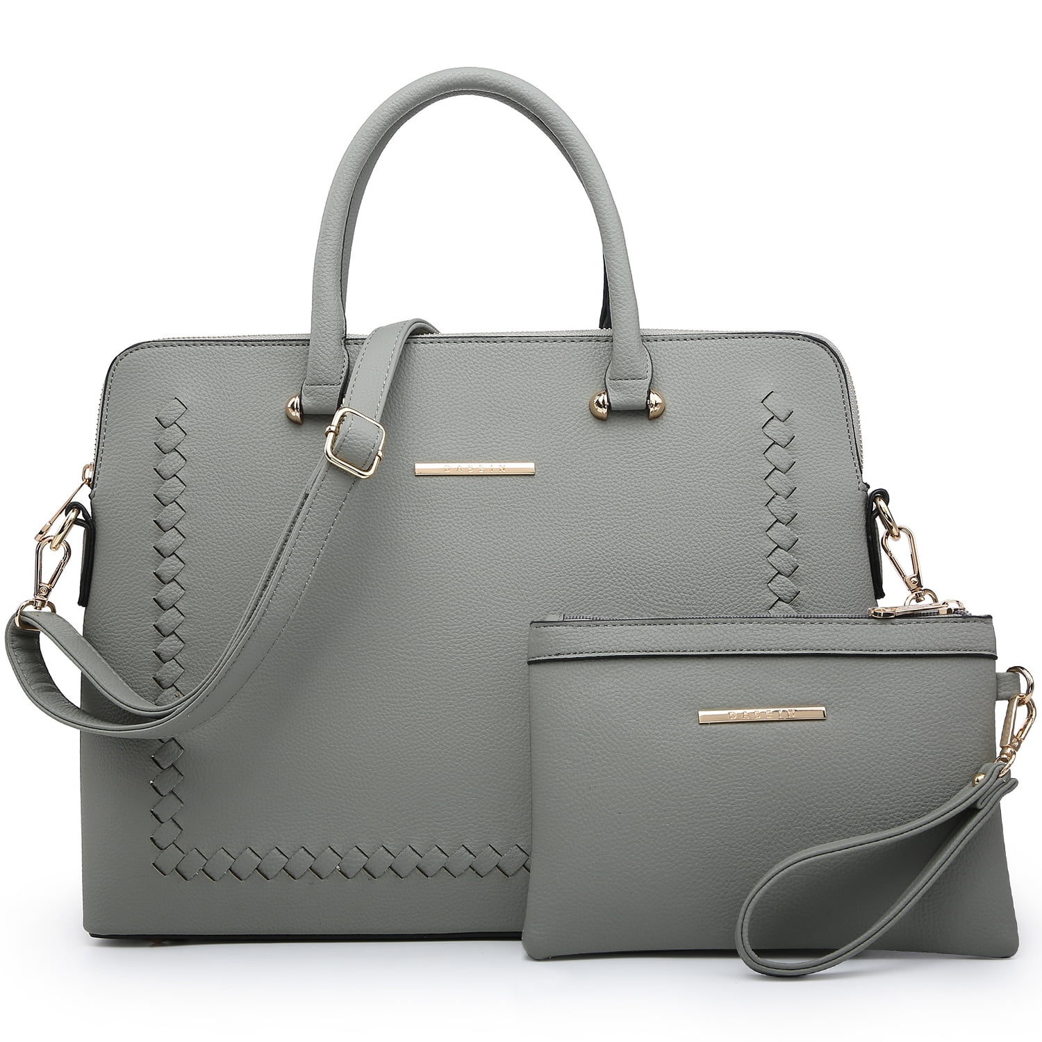 Dasein Women Handbags 2 Pcs Satchel Purse Top Handle Briefcase Work Bag for 14 in Laptop