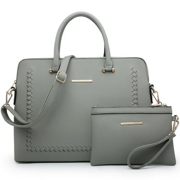 Dasein Women Handbags 2 Pcs Satchel Purse Top Handle Briefcase Work Bag for 14 in Laptop