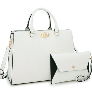 Dasein Women Handbags Fashion Satchel Purses Top Handle Tote Work Bags Shoulder Bags with Matching Clutch