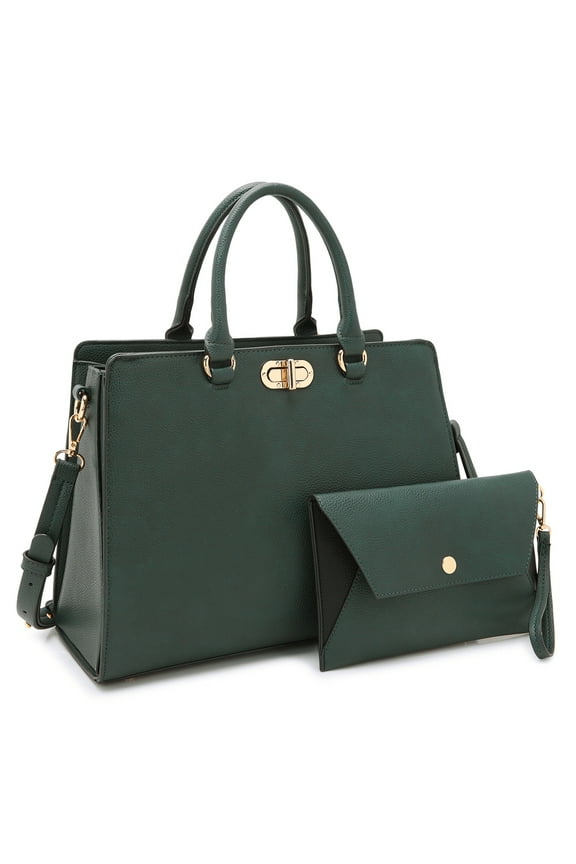 Women Handbags Fashion Satchel Purses Top Handle Tote Work Bags Shoulder Bags with Matching Clutch