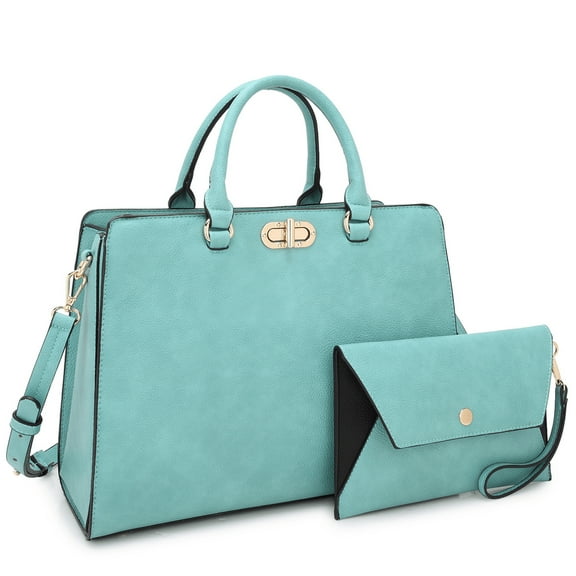 Dasein Women Handbags Fashion Satchel Purses Top Handle Tote Work Bags Shoulder Bags with Matching Clutch
