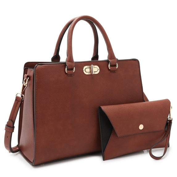 Dasein Women Handbags Fashion Satchel Purses Top Handle Tote Work Bags Shoulder Bags with Matching Clutch