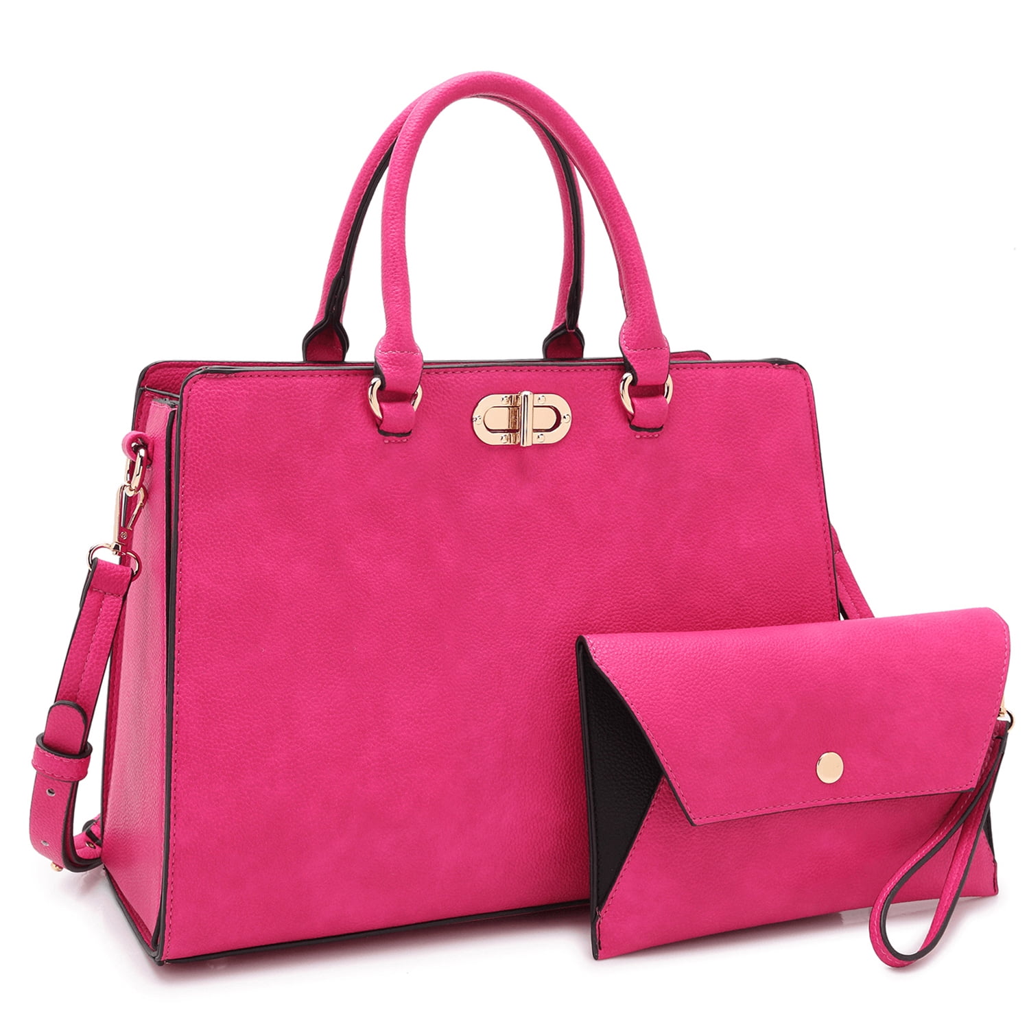Dasein Women Handbags Fashion Satchel Purses Top Handle Tote Work Bags Shoulder Bags with Matching Clutch