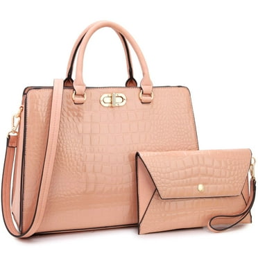 Dasein Women Handbags Fashion Satchel Purses Top Handle Tote Work Bags Shoulder Bags with Matching Clutch