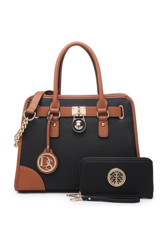 Women Handbags Top Handle Satchel Purse Shoulder Bag Briefcase Hobo Bag Set 2Pcs