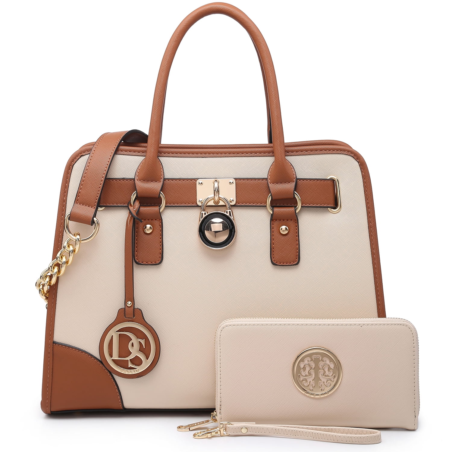 Dasein Women Handbags Top Handle Satchel Purse Shoulder Bag Briefcase Hobo Bag Set 2Pcs