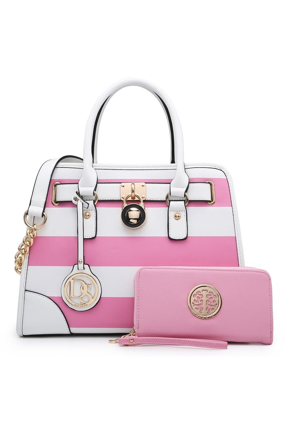 Women Handbags Top Handle Satchel Purse Shoulder Bag Briefcase Hobo Bag Set 2pcs