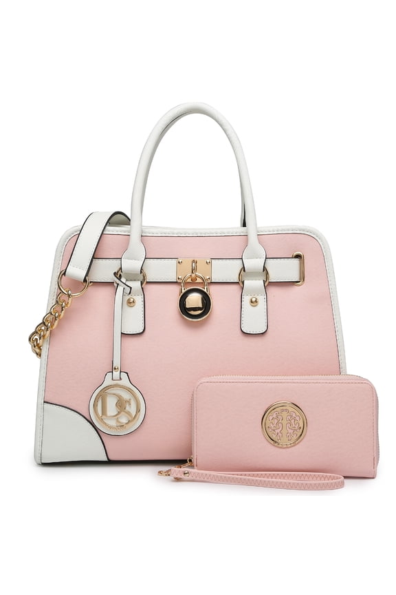 Women Handbags Top Handle Satchel Purse Shoulder Bag Briefcase Hobo Bag Set 2pcs