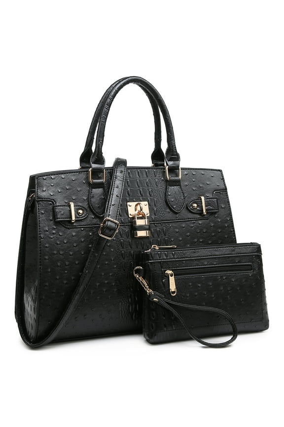 Women Handbags and Purses Ladies Shoulder Bag Top Handle Satchel Tote Work Bag with Matching Clutch